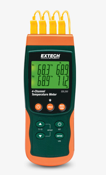 Extech 4 Kanaals thermometer