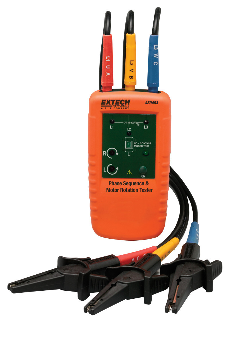 Extech Draaiveld- en fasevolgordetester Motorrotatie En 3-fasentester