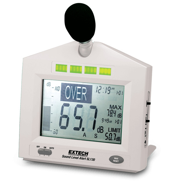 Extech Geluidsniveau-Alarm, witte behuizing