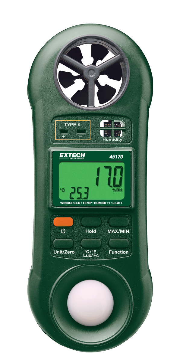 Extech HVAC & IAQ meter + accessoires 4-In-1 milieu meter