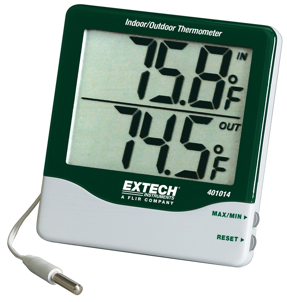 Extech HVAC & IAQ meter + accessoires Big Digit binnen/buiten thermometer