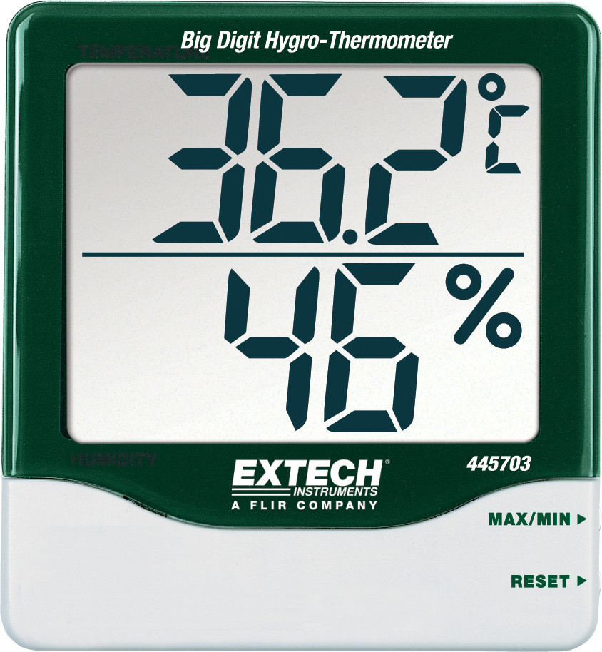 Extech HVAC & IAQ meter + accessoires Big Digit hygro-thermometer