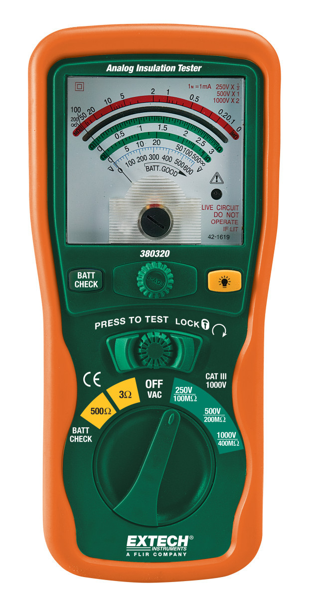 Extech Isolatieweerstandmeter Analoge Isolatietester