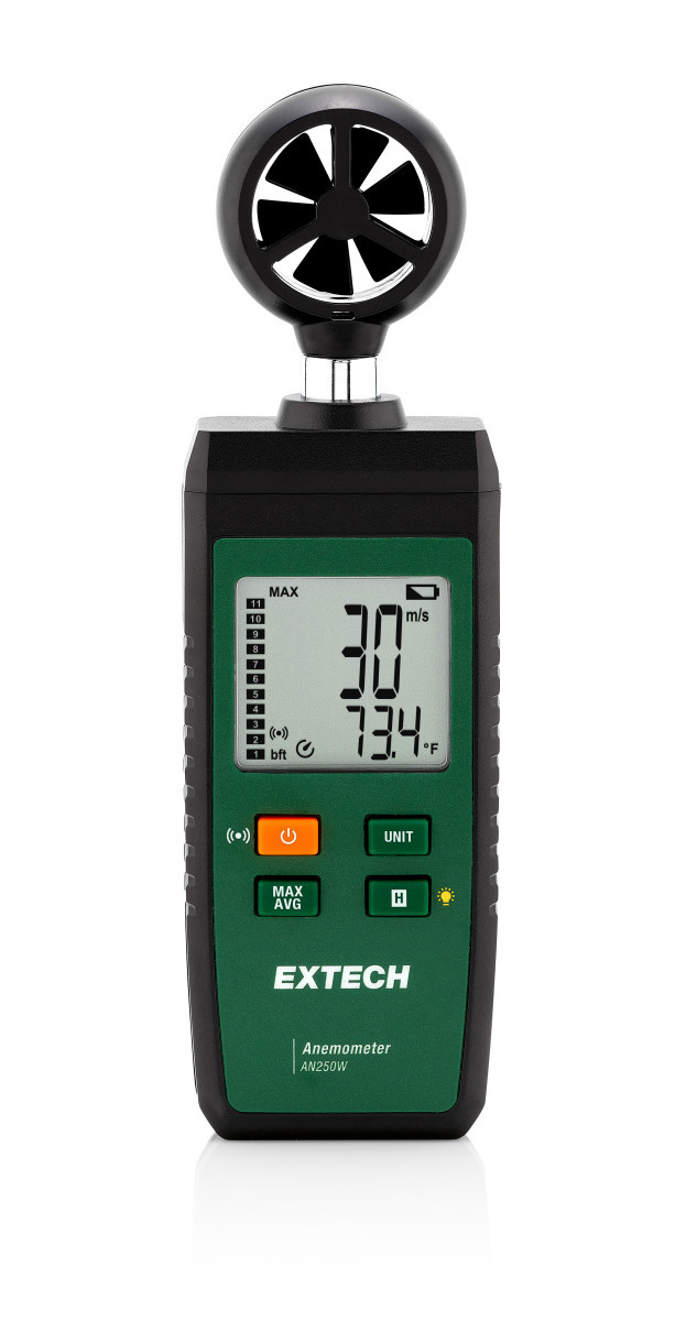 Extech Luchtsnelheidsmeter + accessoires Anemometer Met connectiviteit naar exview-app®