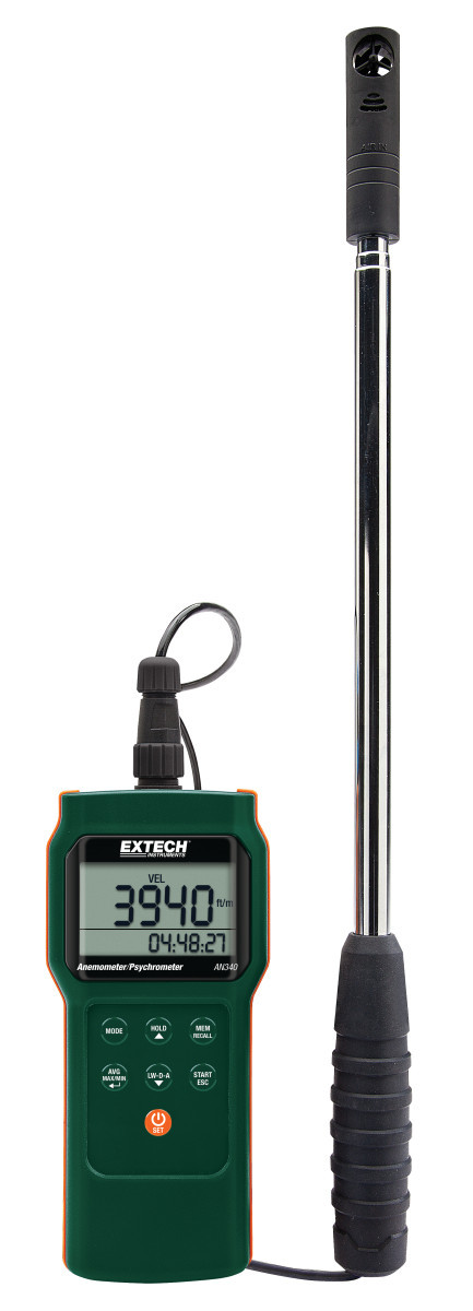 Extech Luchtsnelheidsmeter + accessoires CMM/CFM anemometer/psychrometer/logger met mini-schoep
