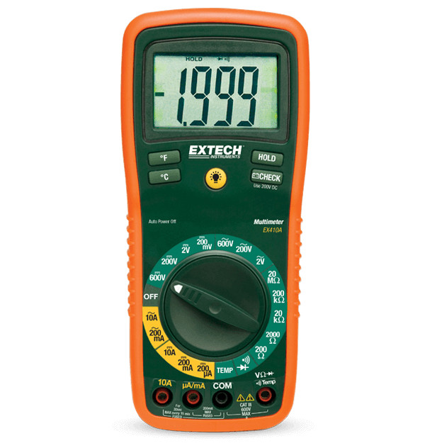 Extech Multimeter Met handmatig bereik en 8 functies (DMM)