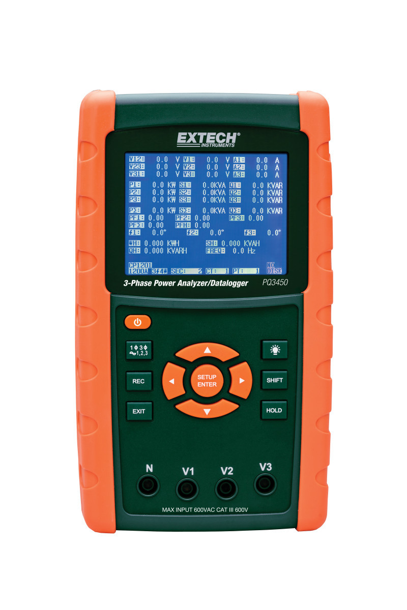 Extech Power Quality Analyzer 3-Fasen vermogensanalysator/datalogger