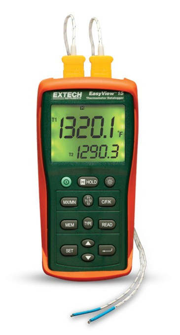 Extech Tweekanaals Thermokoppel temperatuurmeter met logfunctie