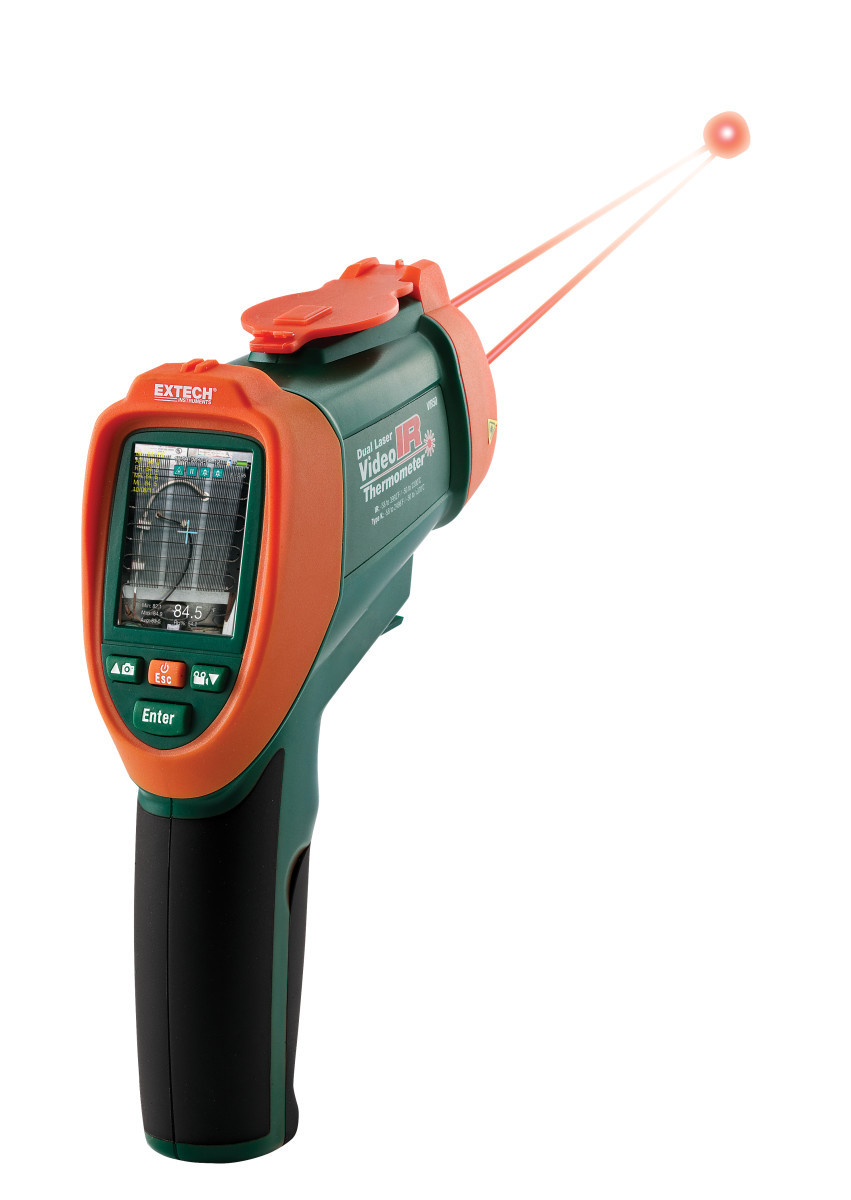 Extech Visuele infraroodthermometer Dubbele laser ir video thermometer
