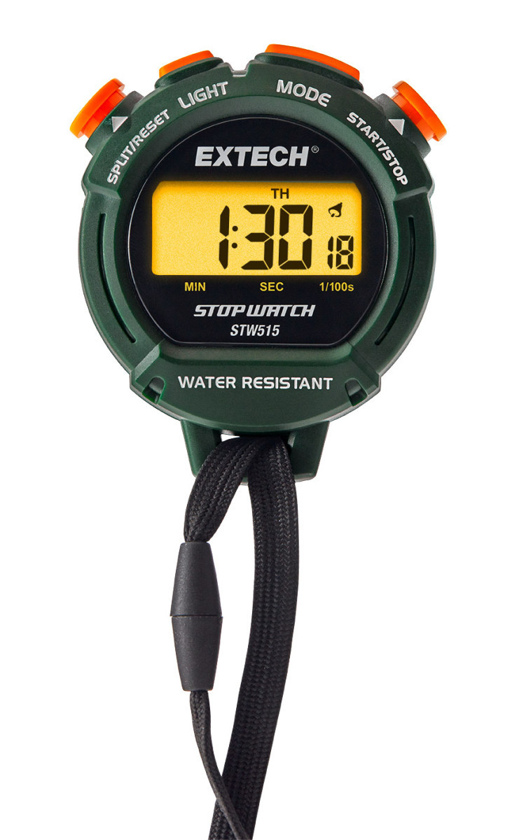 Extech Vochtmeter + accessoires Digitale Stopwatch/klok met kalender en achtergrondverlicht display