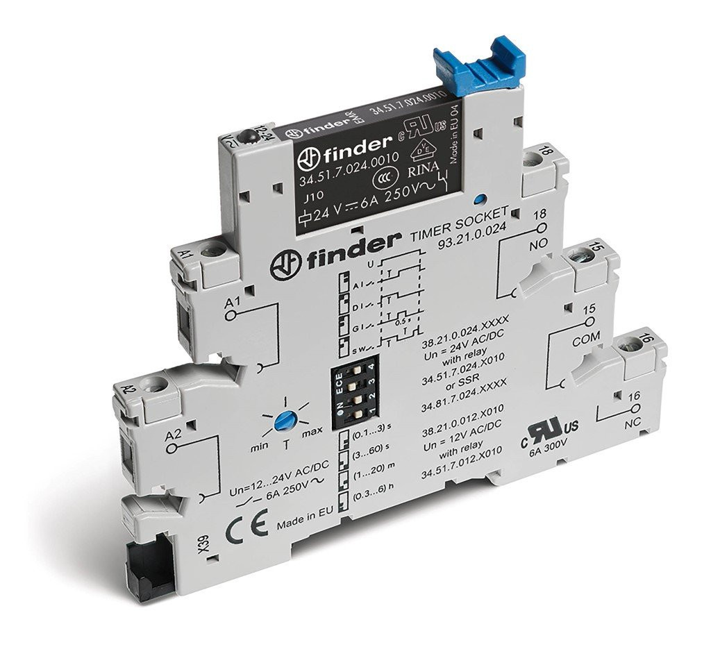 Finder 38 schakelrelais nom.stuurstroomsp.24V ac/DC 1 wiss.cont.
