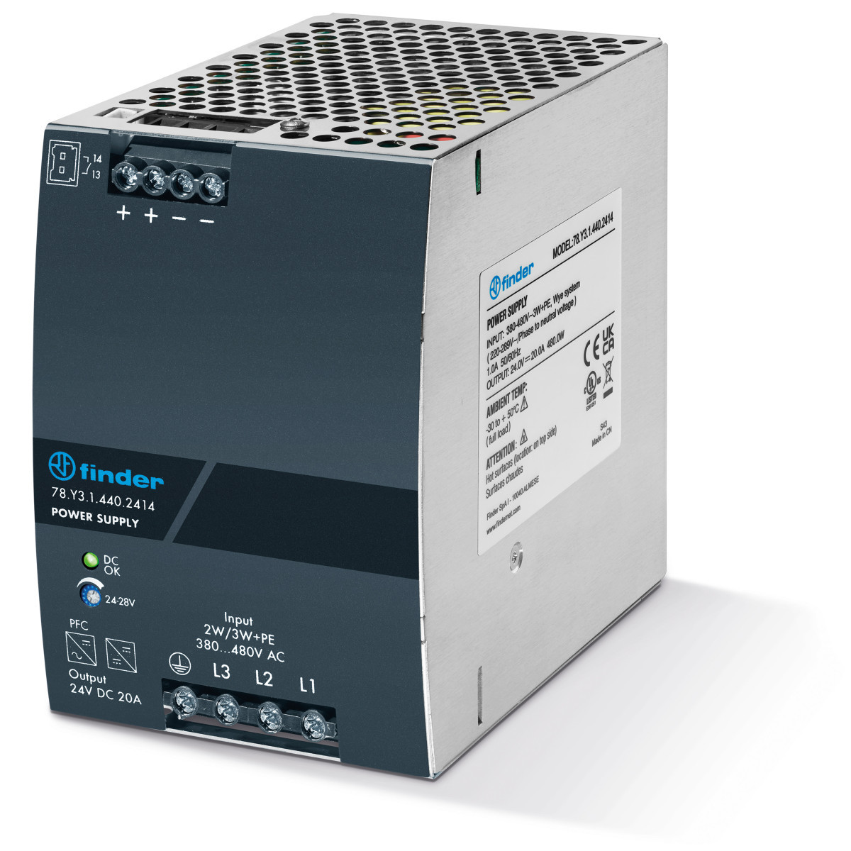 Finder 78 Fin Voeding 20a 24VDC 480W