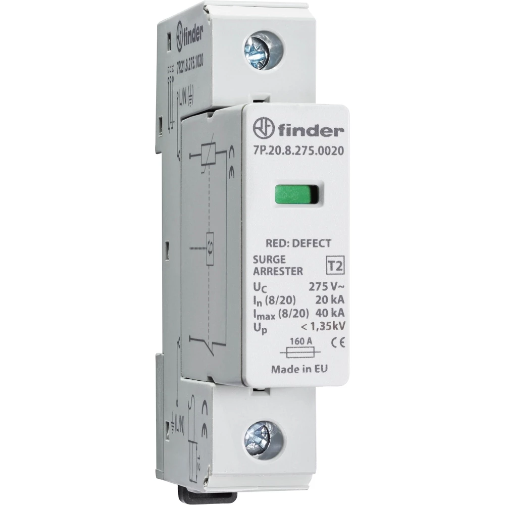 Finder 7P Fin SPD type 2, 1fase/1var