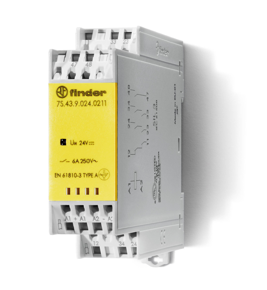 Finder 7S Fin Rel gedw.C. 2M+1V 6a 48VDC