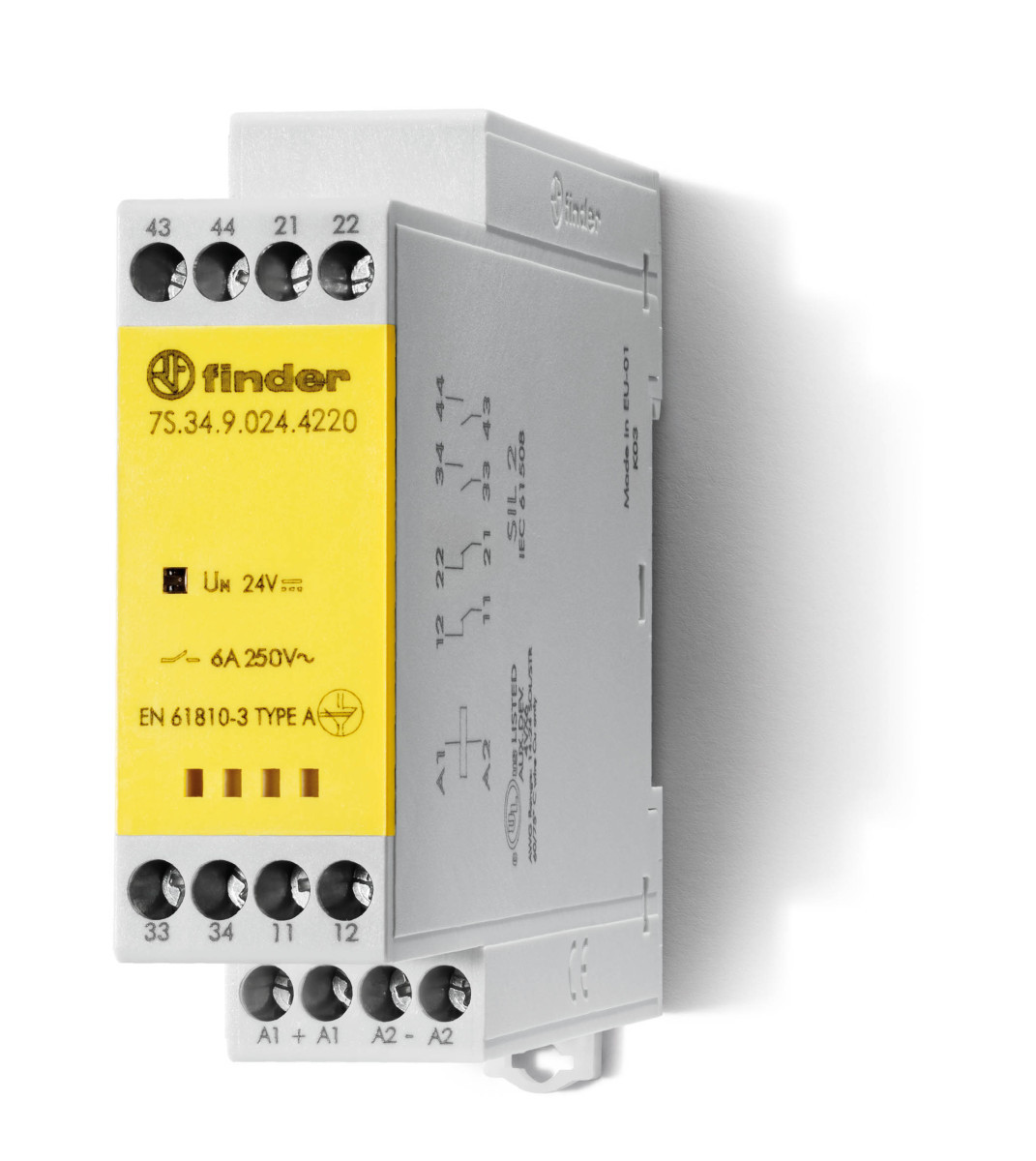 Finder 7S Fin Rel gedw.C. 2M+2V 6a 120vac