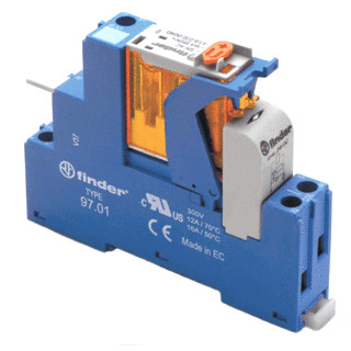 Finder 4C schakelrelais nom.stuurstroomsp.24V ac 1 wiss.cont.