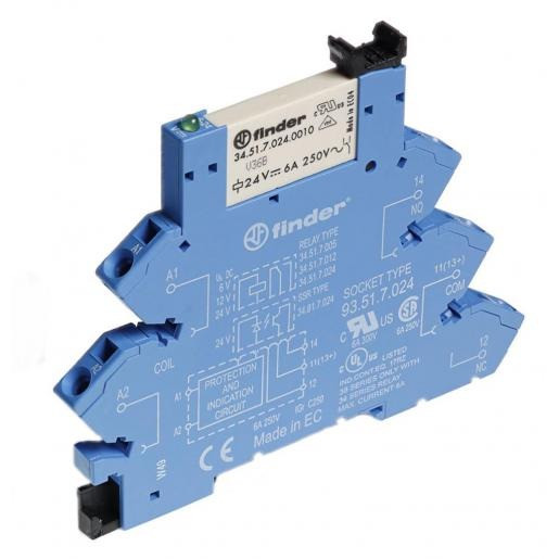 Finder 38 schakelrelais nom.stuurstroomsp.220-240V ac/DC 1 wiss.cont.
