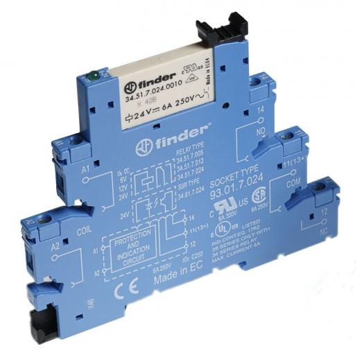 Finder 38 schakelrelais nom.stuurstroomsp.60V ac/DC 1 wiss.cont.