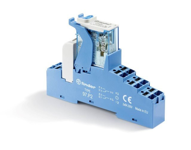 Finder 4C schakelrelais nom.stuurstroomsp.12V ac 2 wiss.cont.