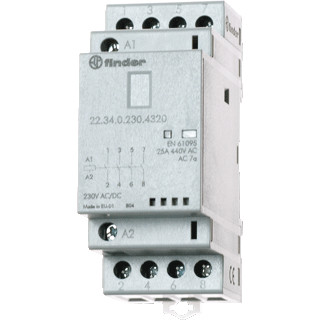 Finder 22 magneetschakelaar ac/DC 4KW 10a ac3 schroefaansluiting 3cont