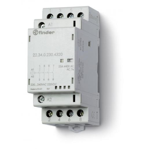 Finder 22 magneetschakelaar ac/DC 4KW 10a ac3 schroefaansluiting 3cont