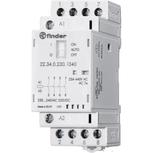 Finder Magneetschakelaar ac/DC 4KW 10a ac3 schroefaansluiting 2cont