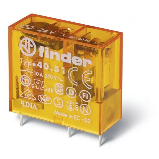 Finder 40 schakelrelais nom.stuurstroomsp.60V ac 1 wiss.cont.