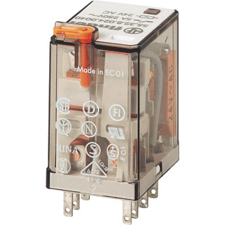 Finder 55 schakelrelais nom.stuurstroomsp.230V ac 2 wiss.cont.