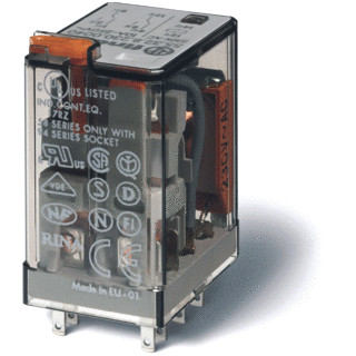 Finder 55 schakelrelais nom.stuurstroomsp.6V ac 2 wiss.cont.