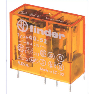 Finder 40 schakelrelais nom.stuurstroomsp.240V ac 2 wiss.cont.