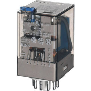 Finder 60 schakelrelais nom.stuurstroomsp.110V ac 3 wiss.cont.