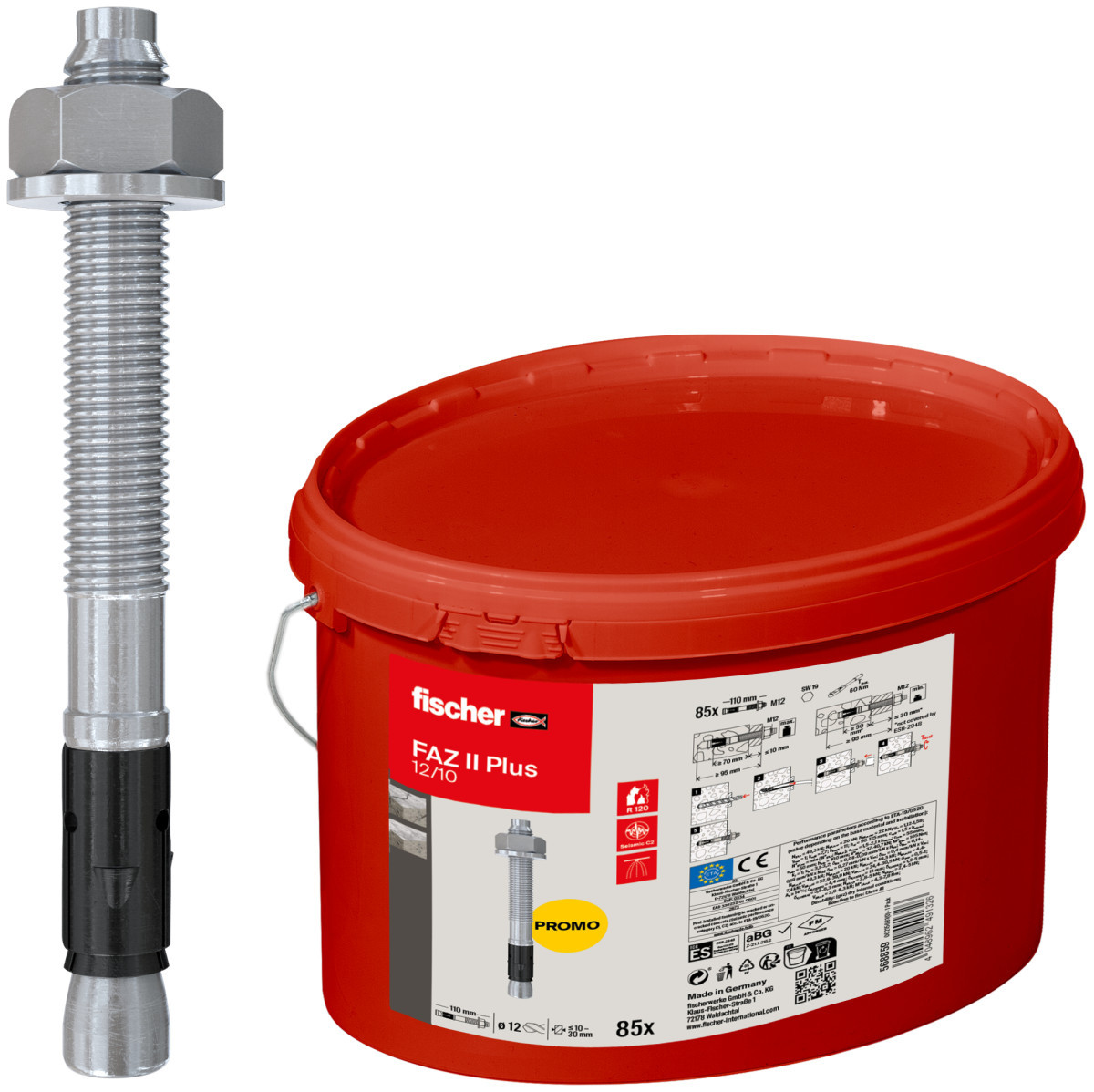 Fischer Doorsteekanker FAZ II Plus Faz ii plus 12/10 emmer (85 ST)