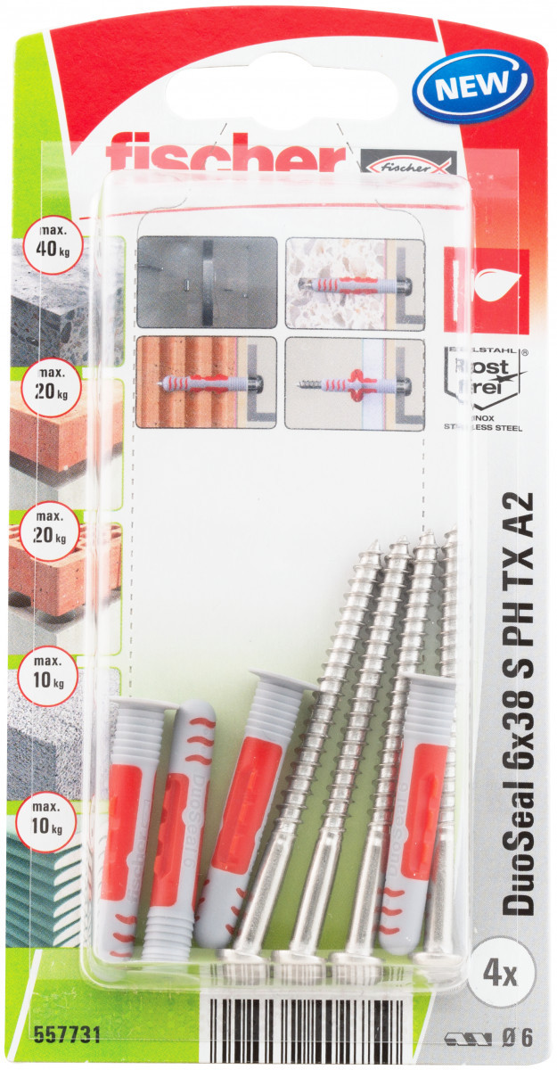 Fischer DuoSeal Duoseal 6x38 S plug/SCHR a2 K NV