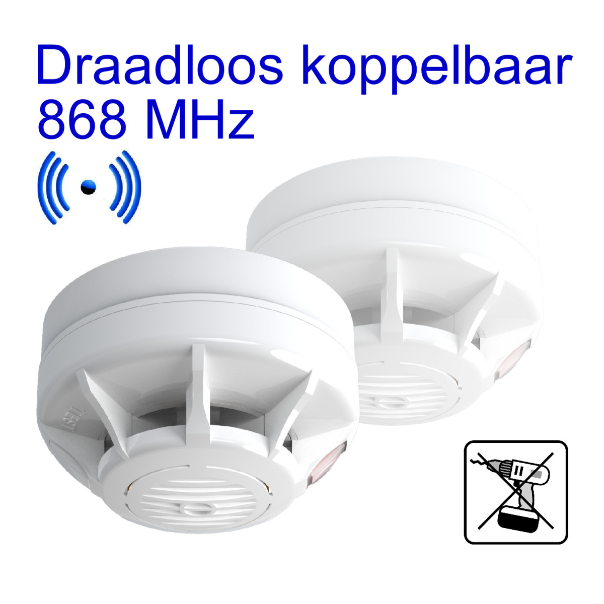 Fito Hittemelder Draadloos Koppelb.hittemelder incl.3V vaste lith.batt.10 jaar eu made
