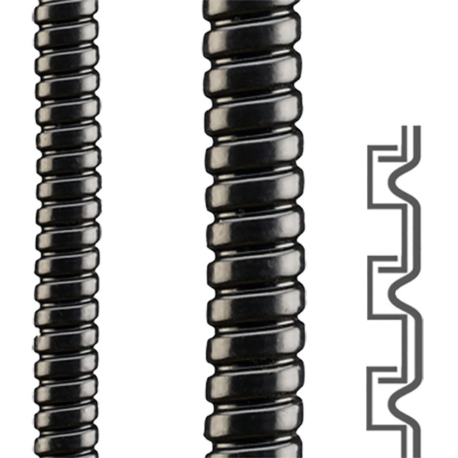 Flexa SPR-slangen Beschermslang Metaal met PVC mantel, 6x9, ip68, voor esd toep., zwart