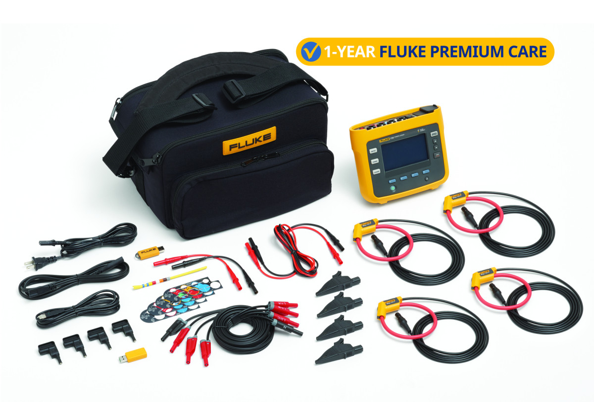 Fluke Net- en vermogensanalyse-apparaat 1738 three-phase power logger met 1 jaar premium care-bundel