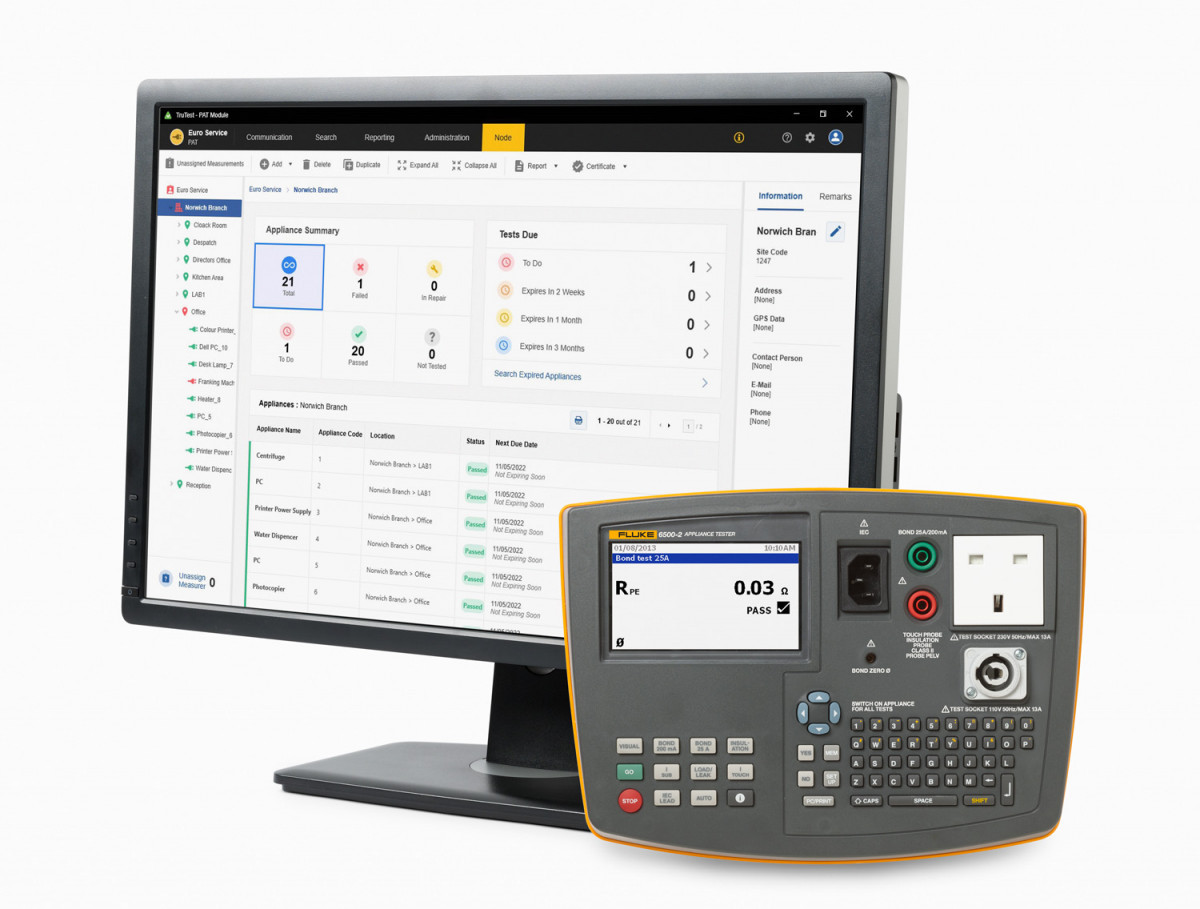 Fluke Visualiseringssoftware Softwarelicentiecode Voor trutest - advanced - 5 werkstations