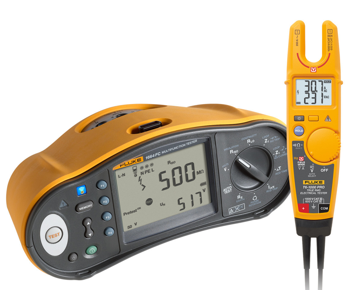Fluke Meetapparatuurset 1664FC installatietester met T6-1000 pro elektrische tester