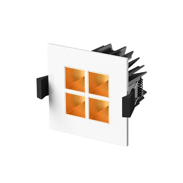 Four Square downlight 7W 80x80mm 2.250K goud wit ex. driver