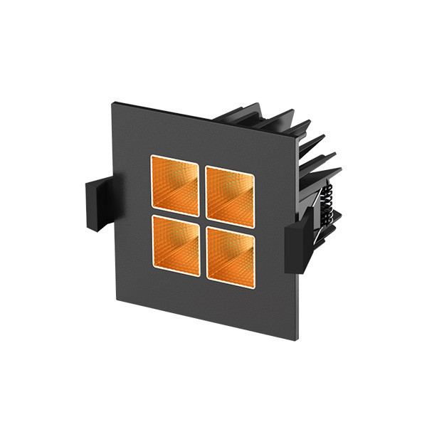 Four Square downlight 7W 80x80mm 2.250K goud zwart ex. driver