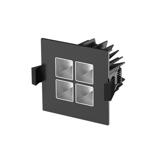 Four Square downlight 7W 80x80mm 2.700K zilver zwart ex. driver