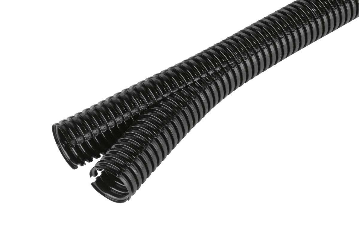 FRANKISCHE Co-flex PA6 Afsluitbare Flexibele buis met sleuf; zwart;