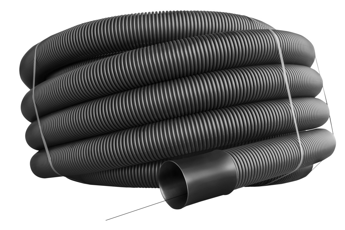 Frankische Kabuflex mantelbuis 90MM zwart + trekkoord 50MTR rol