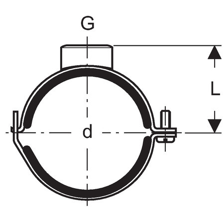 Geberit Geberit silent-DB20 geluidisolatiebeugel M10 bi en 1/2" bu D 178