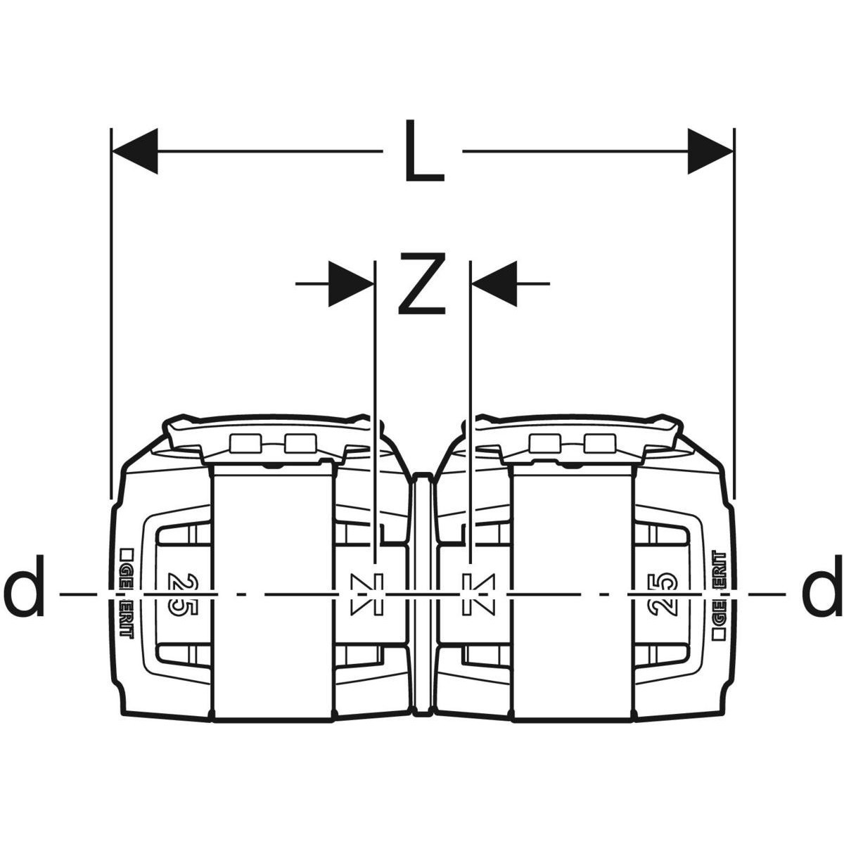GEBERIT KOPPELING PPSU D40