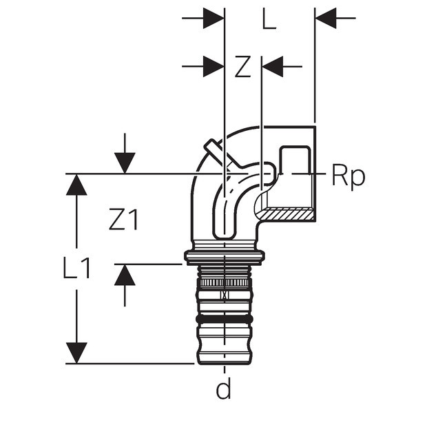 GEBERIT MEPLA OVGBOCHT 90G BI 3/4"