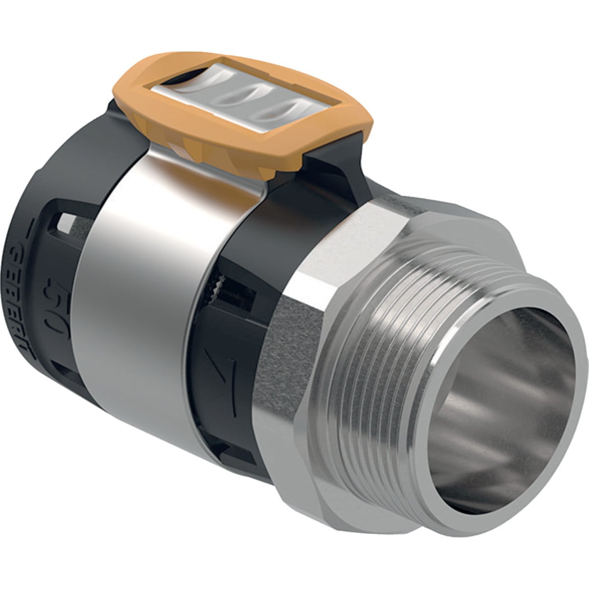 GEBERIT PUNTSTUK BU RVS D50-R1.1/2