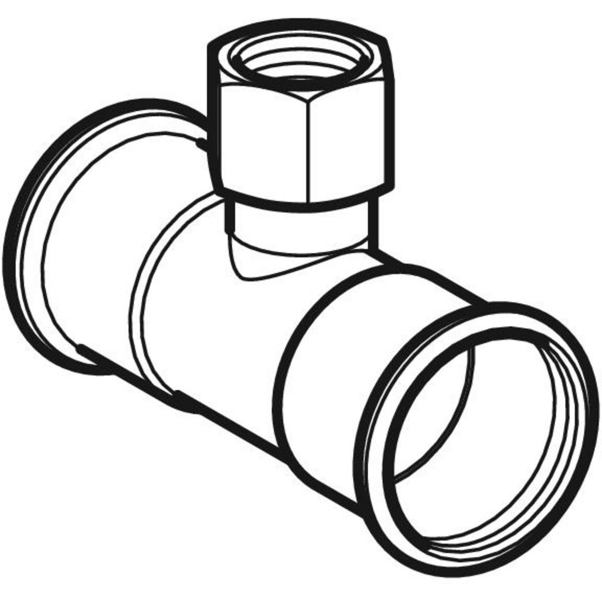 GEBERIT RVS T-STUK 42X1/2"X42