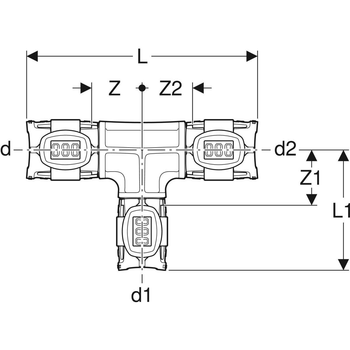 GEBERIT T-ST PPSU D50-40-50