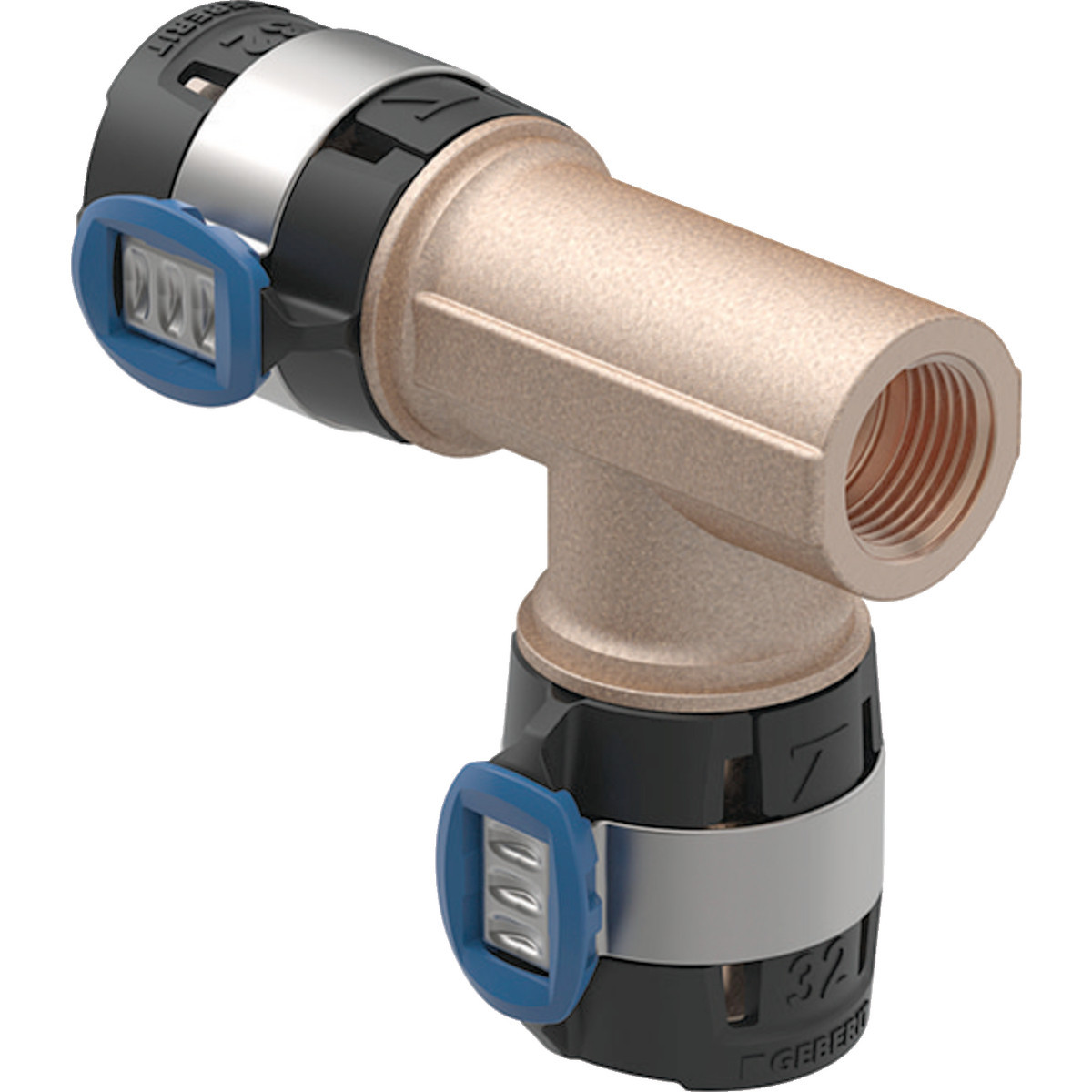 GEBERIT T-STUK BRONS 50X50X1/2"
